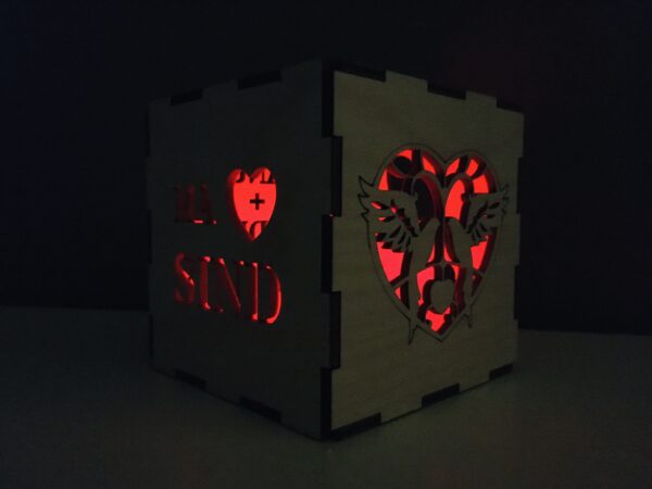 Valguskuubik südamed Led küünlaga - Image 9