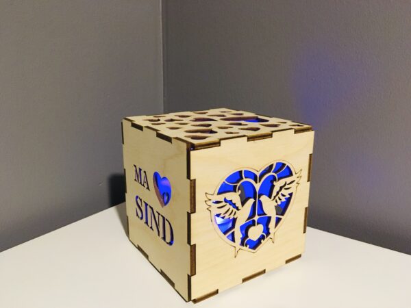 Valguskuubik südamed Led küünlaga