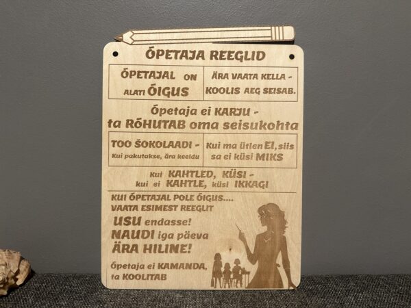 Tahvel reeglitega - Image 4